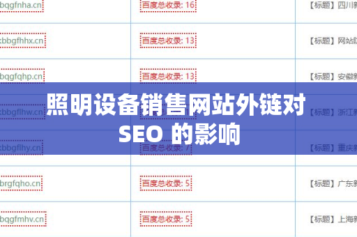 照明设备销售网站外链对 SEO 的影响