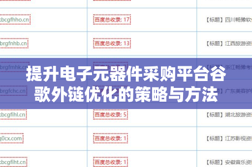提升电子元器件采购平台谷歌外链优化的策略与方法