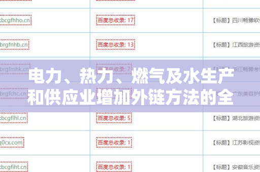 电力、热力、燃气及水生产和供应业增加外链方法的全面解析