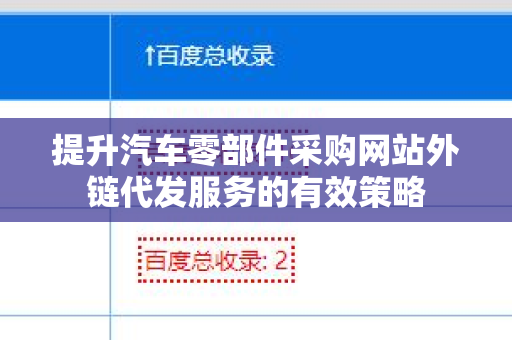 提升汽车零部件采购网站外链代发服务的有效策略