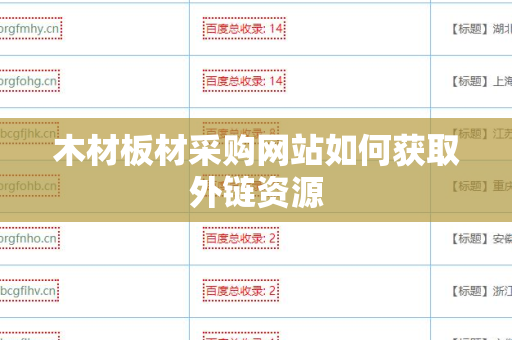 木材板材采购网站如何获取外链资源