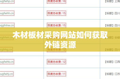 木材板材采购网站如何获取外链资源