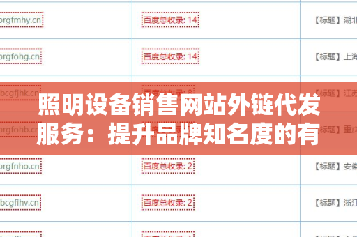 照明设备销售网站外链代发服务：提升品牌知名度的有效策略