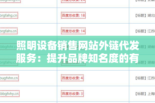 照明设备销售网站外链代发服务：提升品牌知名度的有效策略