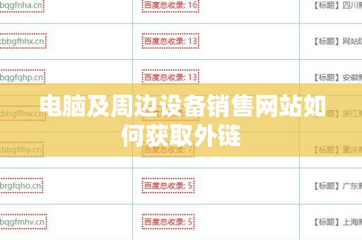 电脑及周边设备销售网站如何获取外链