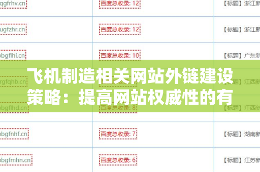 飞机制造相关网站外链建设策略：提高网站权威性的有效方法