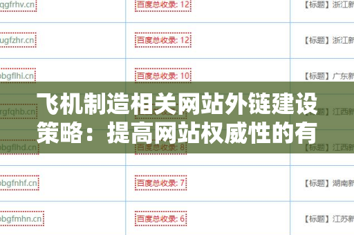 飞机制造相关网站外链建设策略：提高网站权威性的有效方法