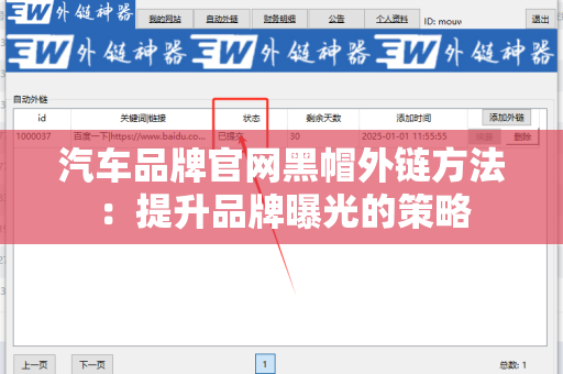 汽车品牌官网黑帽外链方法：提升品牌曝光的策略