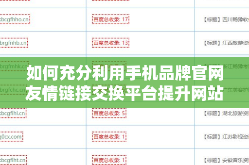 如何充分利用手机品牌官网友情链接交换平台提升网站权重