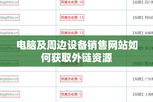电脑及周边设备销售网站如何获取外链资源