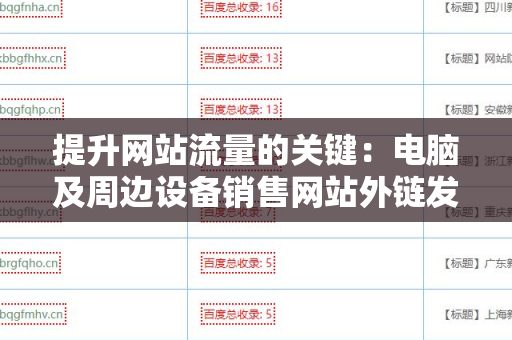 提升网站流量的关键：电脑及周边设备销售网站外链发布技巧