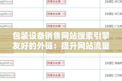 包装设备销售网站搜索引擎友好的外链：提升网站流量的策略