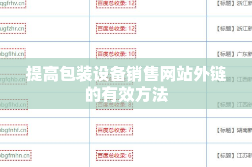提高包装设备销售网站外链的有效方法