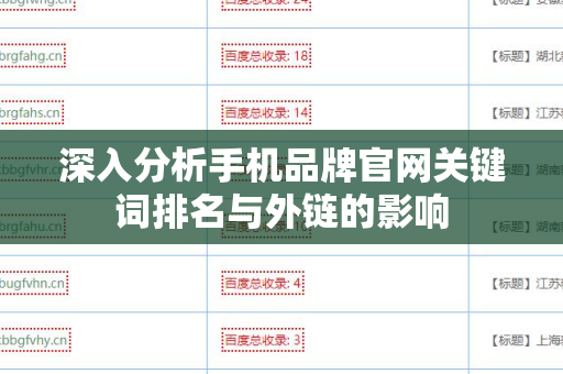 深入分析手机品牌官网关键词排名与外链的影响