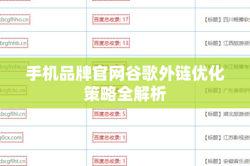 手机品牌官网谷歌外链优化策略全解析