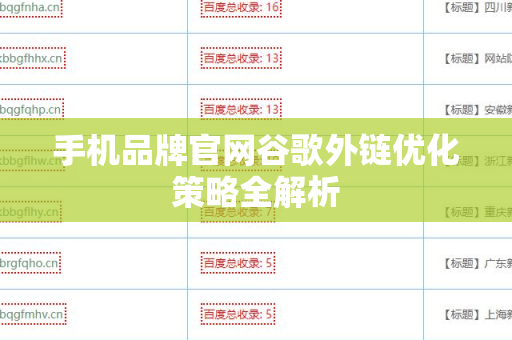 手机品牌官网谷歌外链优化策略全解析