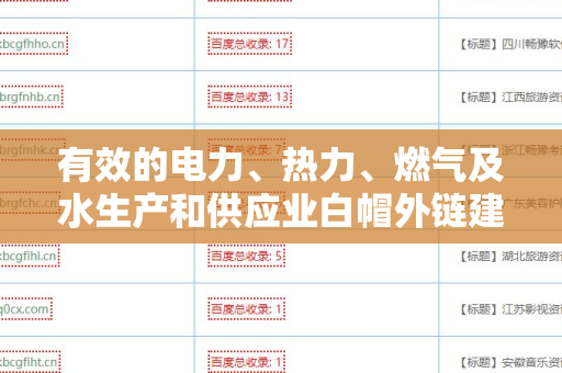 有效的电力、热力、燃气及水生产和供应业白帽外链建设策略