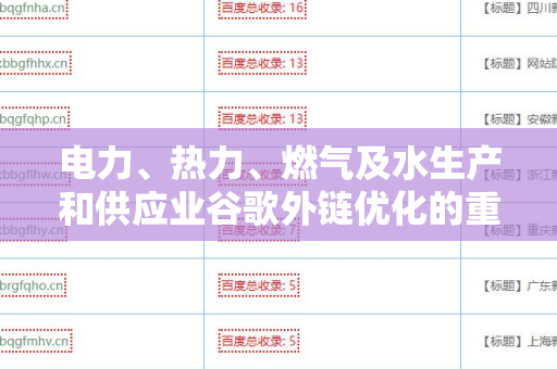 电力、热力、燃气及水生产和供应业谷歌外链优化的重要策略与实践