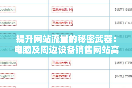 提升网站流量的秘密武器：电脑及周边设备销售网站高质量外链