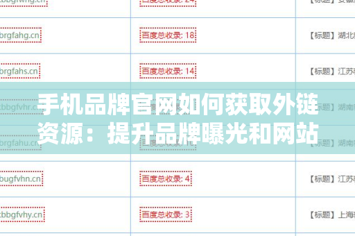 手机品牌官网如何获取外链资源：提升品牌曝光和网站权重的策略