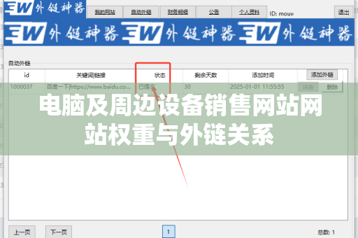 电脑及周边设备销售网站网站权重与外链关系