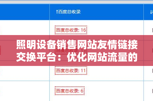 照明设备销售网站友情链接交换平台：优化网站流量的有效策略