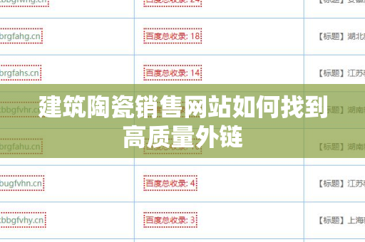 建筑陶瓷销售网站如何找到高质量外链