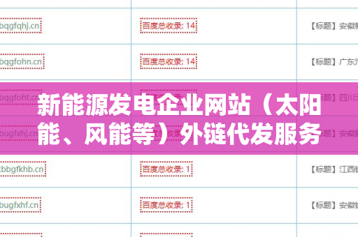 新能源发电企业网站（太阳能、风能等）外链代发服务：提升品牌曝光率的解决方案