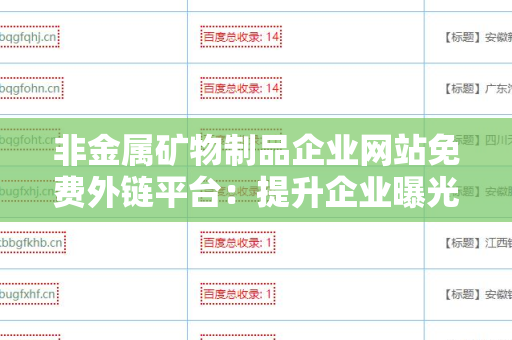 非金属矿物制品企业网站免费外链平台：提升企业曝光率的秘密武器