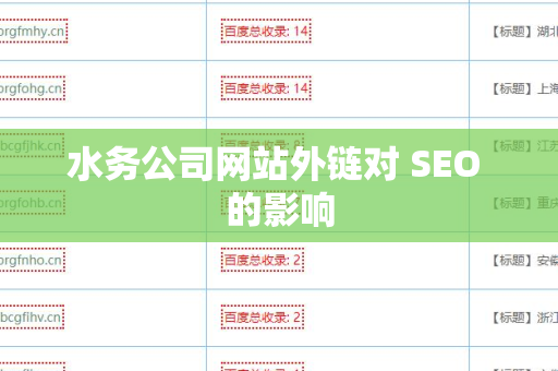 水务公司网站外链对 SEO 的影响