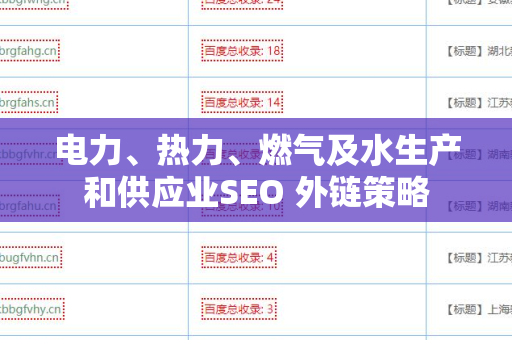 电力、热力、燃气及水生产和供应业SEO 外链策略