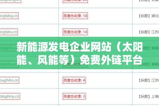 新能源发电企业网站（太阳能、风能等）免费外链平台的最佳实践与选择