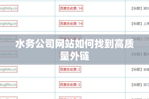 水务公司网站如何找到高质量外链