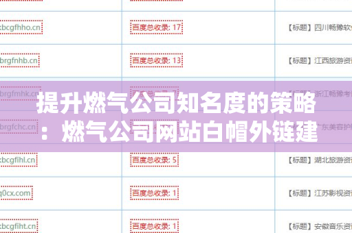 提升燃气公司知名度的策略：燃气公司网站白帽外链建设