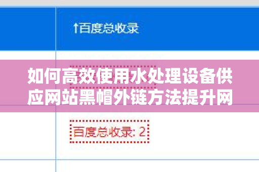 如何高效使用水处理设备供应网站黑帽外链方法提升网站流量？