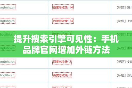 提升搜索引擎可见性：手机品牌官网增加外链方法