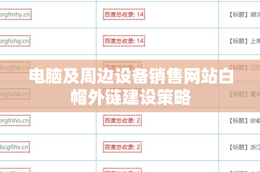 电脑及周边设备销售网站白帽外链建设策略