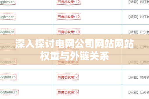 深入探讨电网公司网站网站权重与外链关系