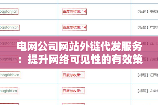 电网公司网站外链代发服务：提升网络可见性的有效策略