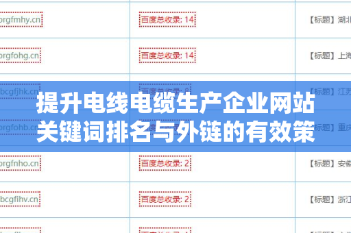 提升电线电缆生产企业网站关键词排名与外链的有效策略