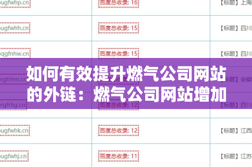 如何有效提升燃气公司网站的外链：燃气公司网站增加外链方法
