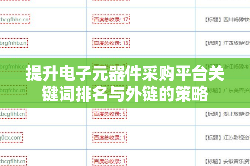 提升电子元器件采购平台关键词排名与外链的策略