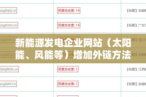新能源发电企业网站（太阳能、风能等）增加外链方法