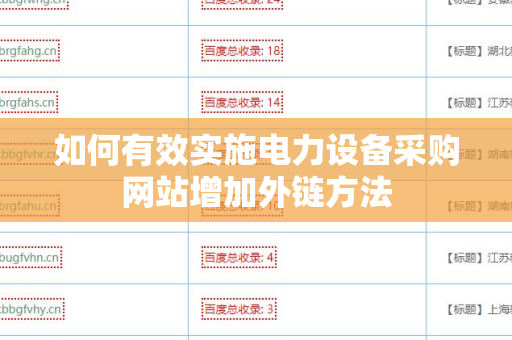 如何有效实施电力设备采购网站增加外链方法