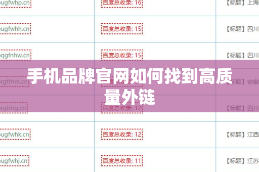 手机品牌官网如何找到高质量外链
