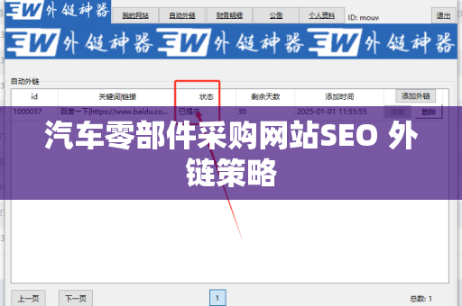 汽车零部件采购网站SEO 外链策略