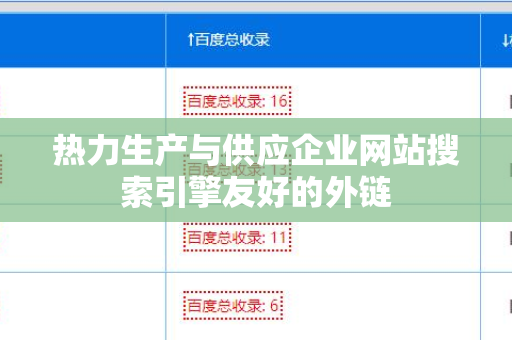热力生产与供应企业网站搜索引擎友好的外链