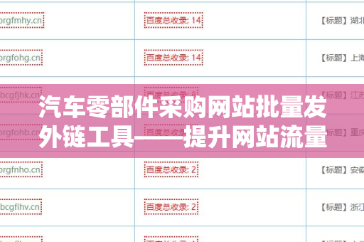 汽车零部件采购网站批量发外链工具——提升网站流量与曝光率的利器