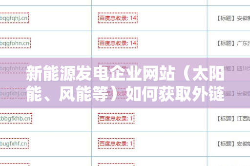 新能源发电企业网站（太阳能、风能等）如何获取外链