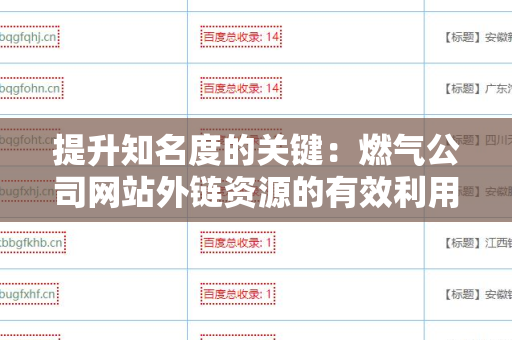 提升知名度的关键：燃气公司网站外链资源的有效利用
